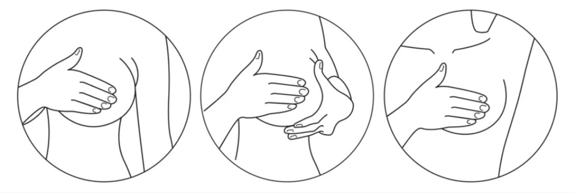 breast self exam three panel pic breast self exam three panel pic